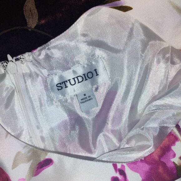 Studio One Pink and White A-Line Midi Dress for Prom - Picture 12 of 12